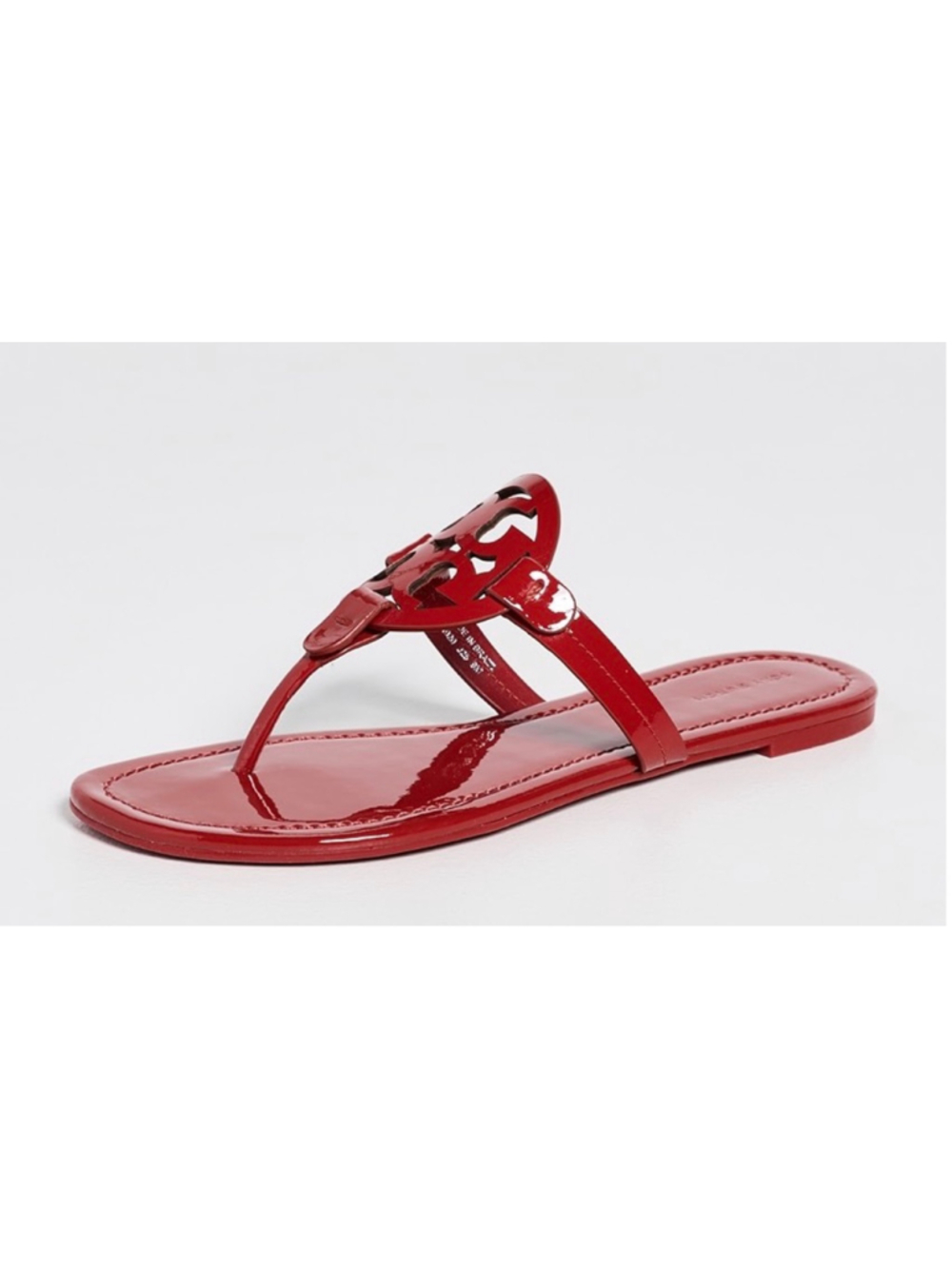 Tory Burch Red Patent Leather Miller Sandals Size 7.5 - Picture 2 of 6